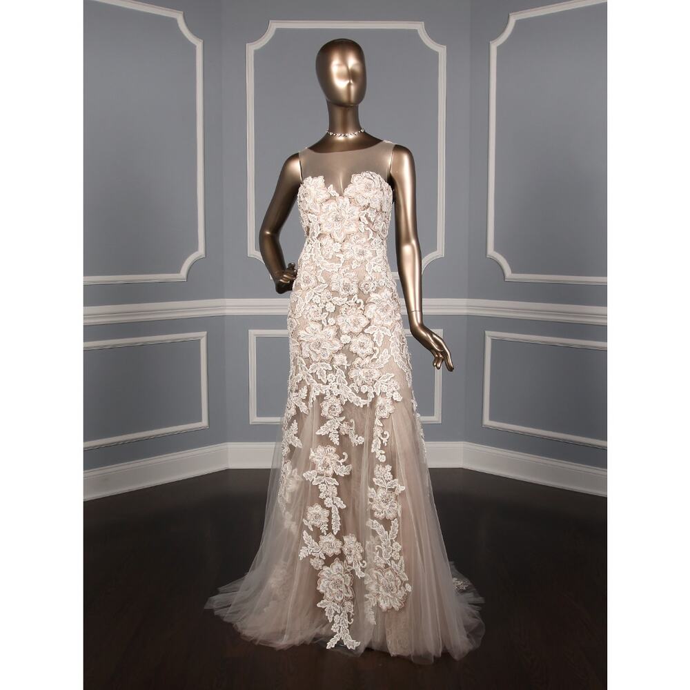FRANCESCA MIRANDA Jacelyn X Lace Tulle Sleeveless Wedding Dress 8